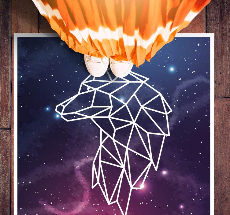 Alfombra vinílica animal print silueta geométrica de oso - TenVinilo