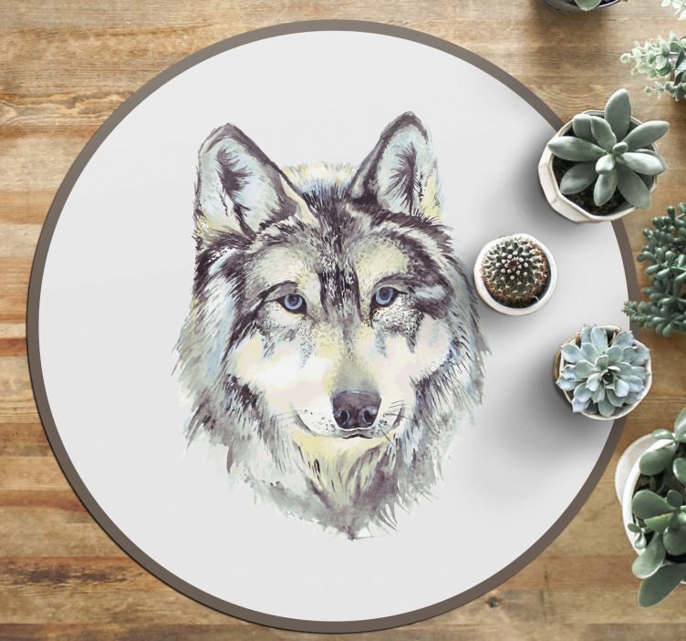 Alfombra vinílica animales ilustración de lobo - TenVinilo