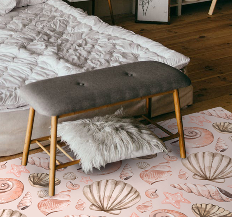 Alfombra vinílica animales patrones de conchas marinas - TenVinilo