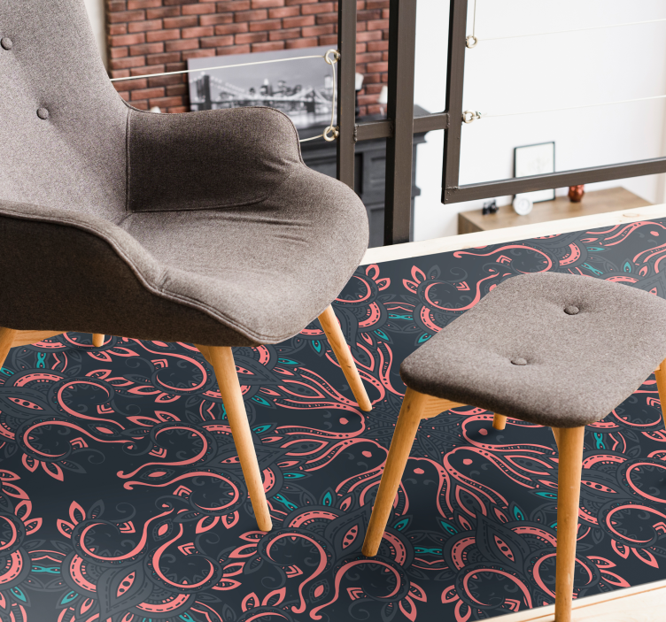 Alfombra vinílica animales pulpo paisley - TenVinilo