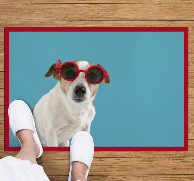 Alfombra vinílica animales retrato elegante de perro - TenVinilo