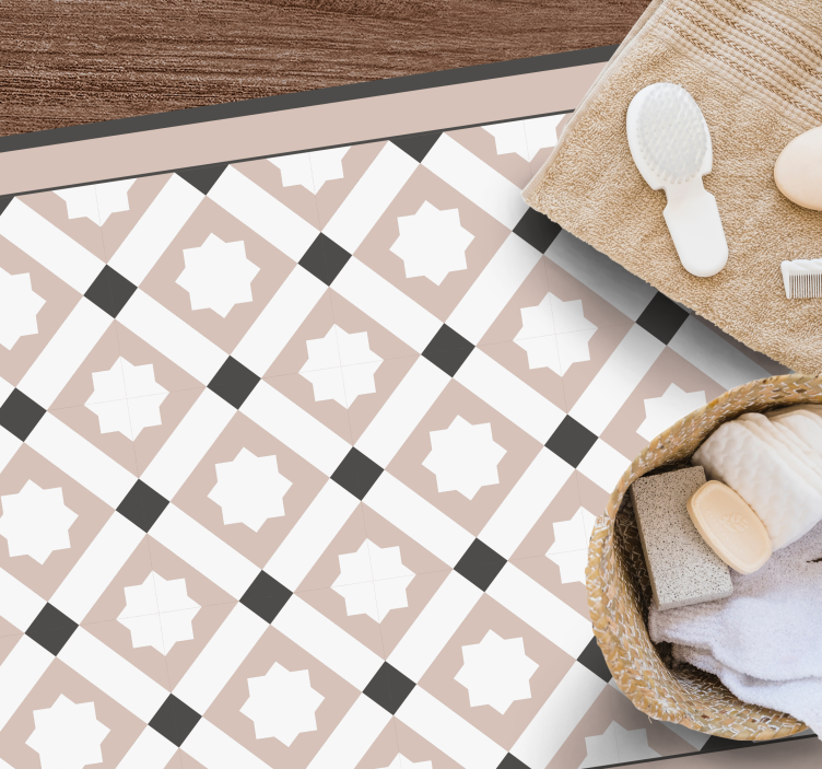 Alfombra vinílica baño estrellas geométricas - TenVinilo