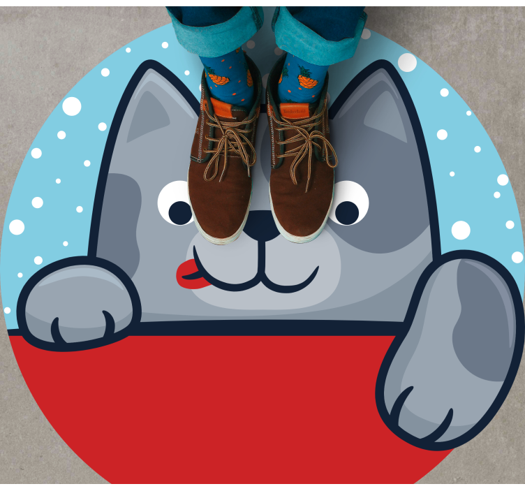 Alfombra vinílica animales ilustración de gato encantador - TenVinilo