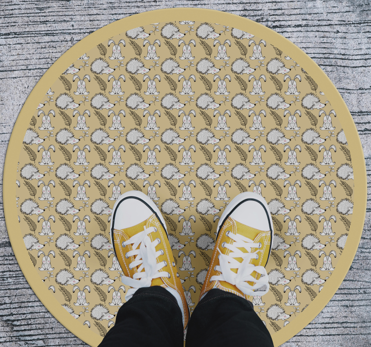 Alfombra vinílica bebé ilustración de erizo - TenVinilo