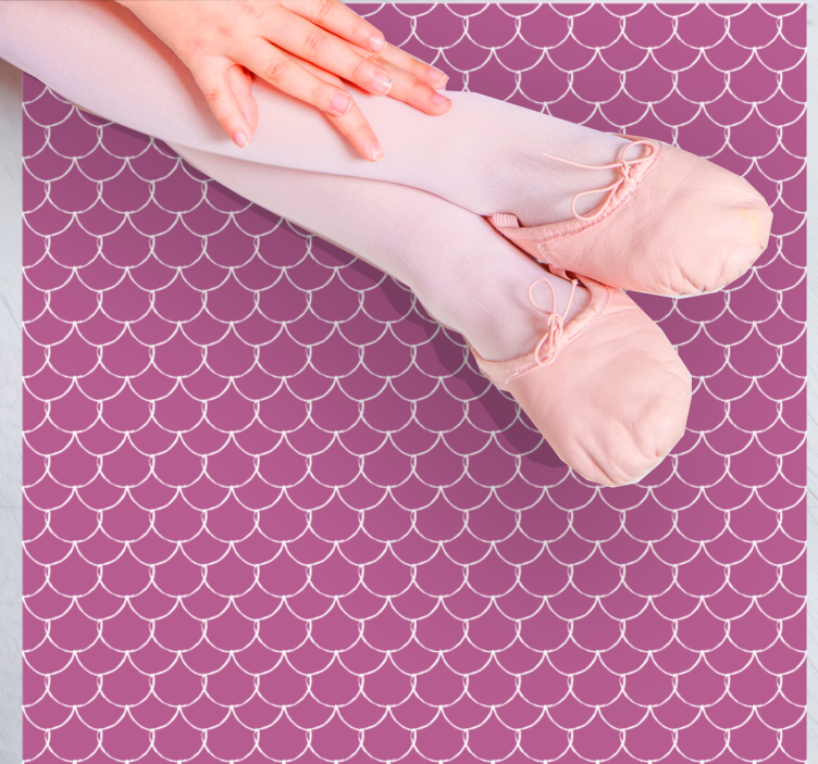 Alfombra vinílica animal print escamas de sirena rosa - TenVinilo