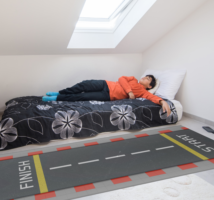 Alfombra vinílica carretera pista de carreras clásica - TenVinilo