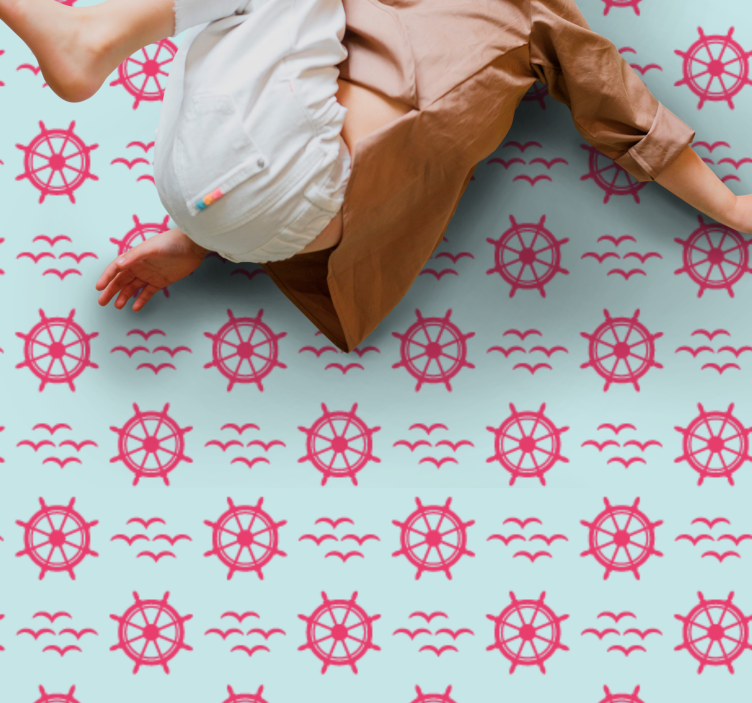 Alfombra vinílica infantil volantes náuticos - TenVinilo