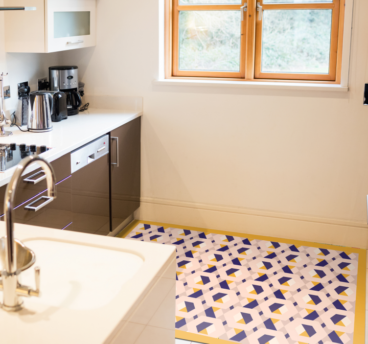 Alfombra vinílica cocina concepto geométrico vivo - TenVinilo