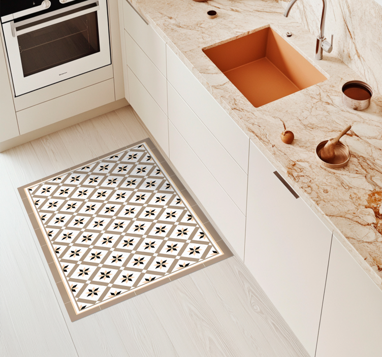 Alfombra vinílica cocina marrón hidráulico - TenVinilo