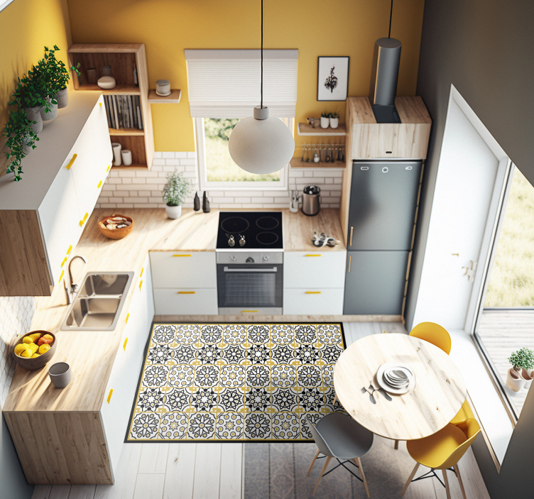 Alfombra vinilo cocina Motivo portugués - TenVinilo