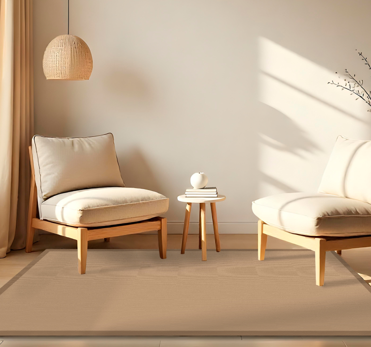 Alfombra vinílica comedor aspecto de yute liso - TenVinilo