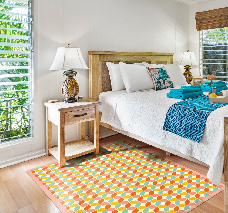 Alfombra de vinilo geométrica Cuadrados multicolores - TenVinilo