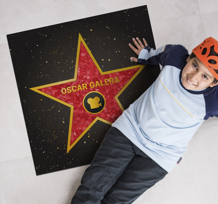 Alfombra vinílica infantil Estrella Hollywood personalizable - TenVinilo