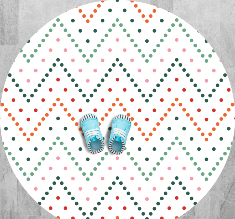 Alfombra vinílica estrellas patrón de puntos chevron - TenVinilo