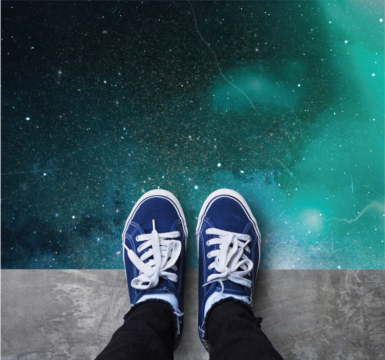 Alfombra vinílica estrellas tono de galaxia cósmica - TenVinilo