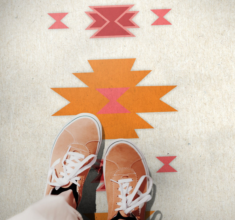 Alfombra vinílica étnica motivo tribal simple - TenVinilo