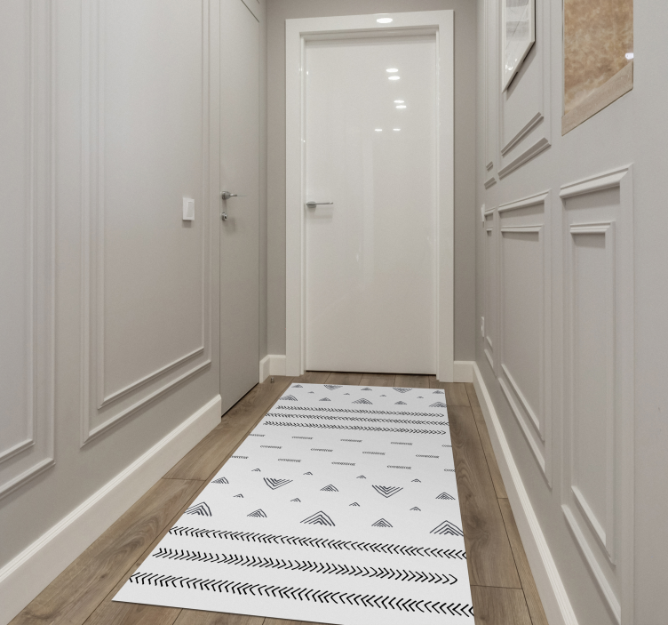 Alfombra vinílica étnica patrones geométricos contemporáneos - TenVinilo