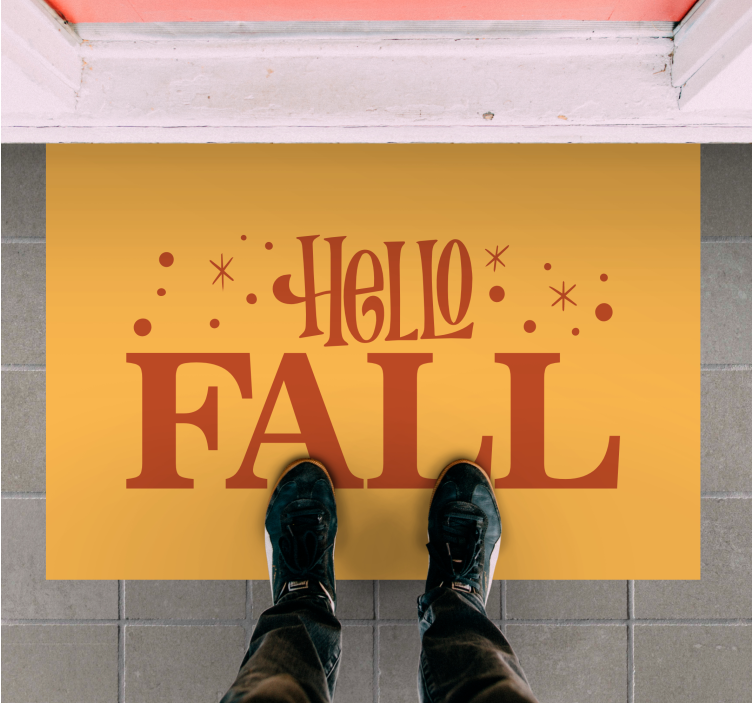 Alfombra vinílica frase bienvenidas vibraciones otoñales - TenVinilo