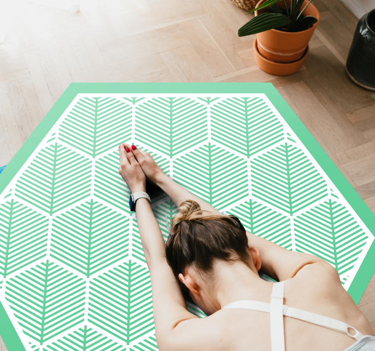 Alfombra vinílica flores geometría botánica - TenVinilo