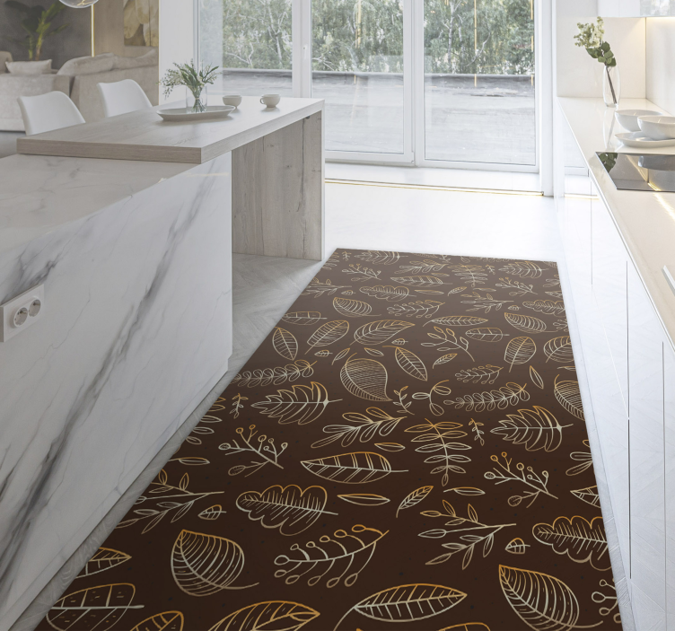 Alfombra vinílica flores otoño botánico - TenVinilo