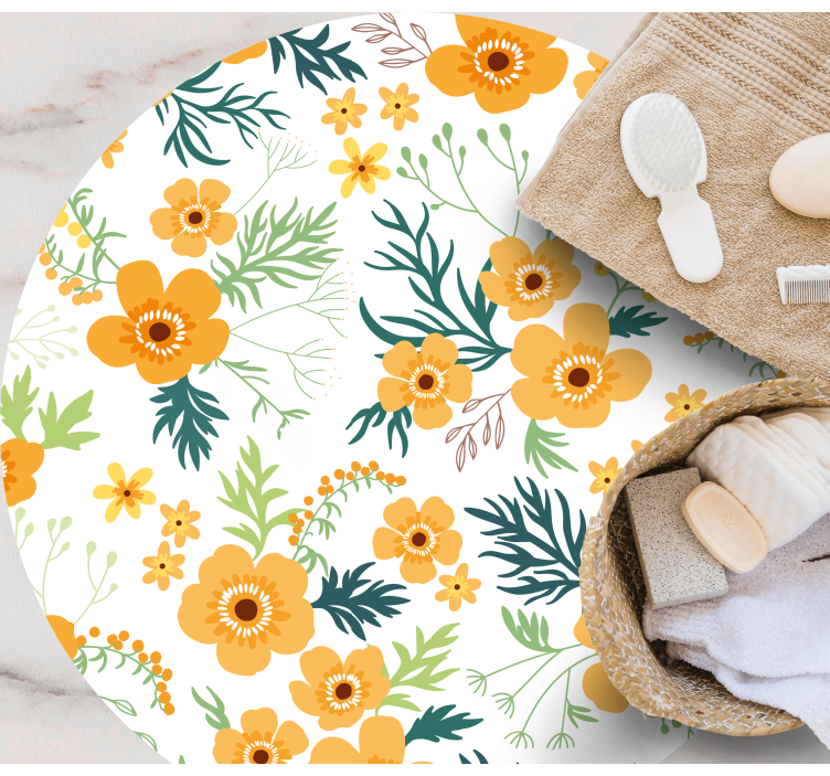 Alfombra vinílica flores patrón de ramo floral - TenVinilo