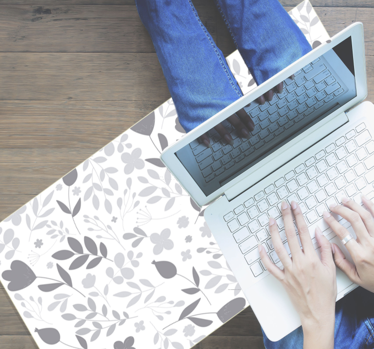 Alfombra vinílica flores silueta floral - TenVinilo