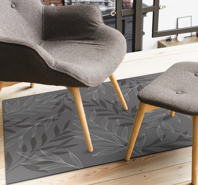 Alfombra vinílica flores silueta frondosa - TenVinilo