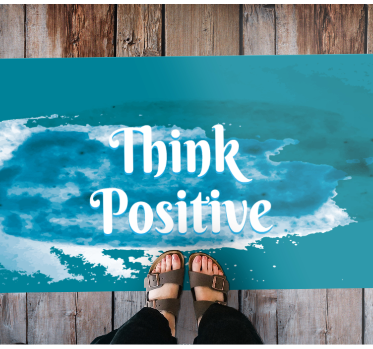 Alfombra vinílica frase abrazar el optimismo - TenVinilo