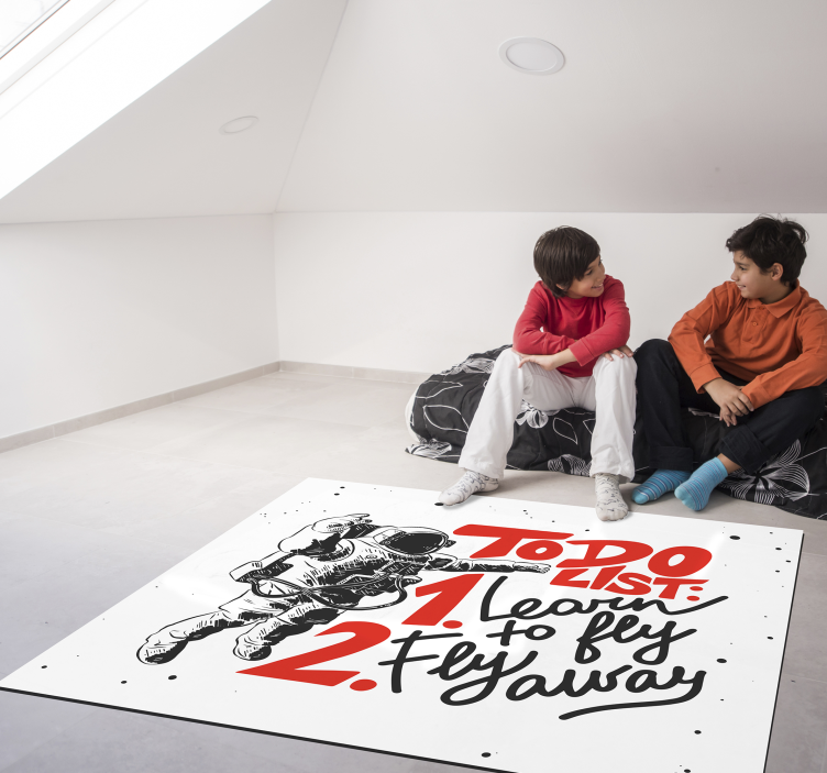 Alfombras vinílica cuadrada frase astronauta - TenVinilo