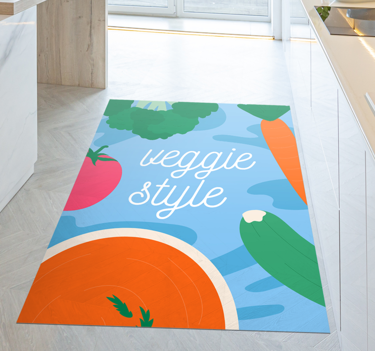 Alfombra vinílica frase decoración estilo vegetariano - TenVinilo