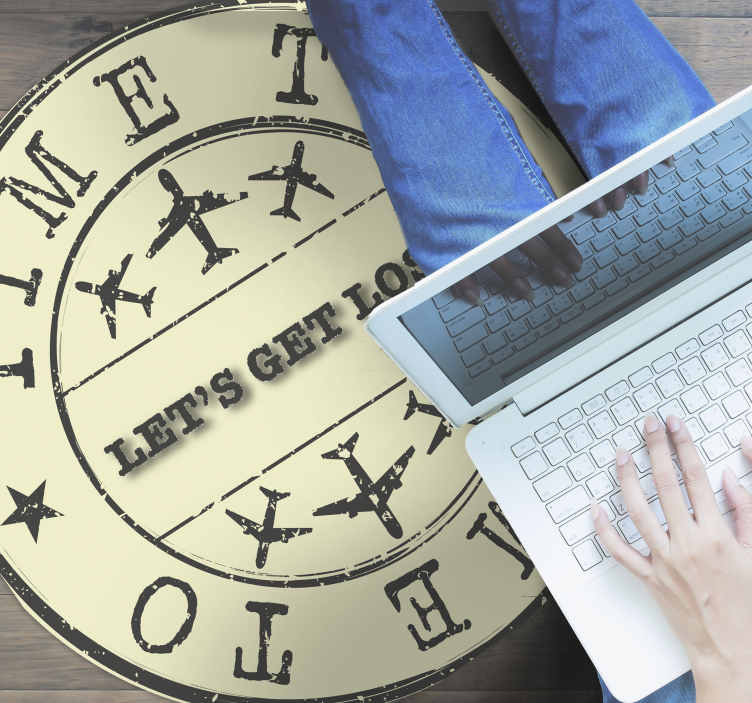 Alfombra vinílica frase el tiempo se pierde - TenVinilo