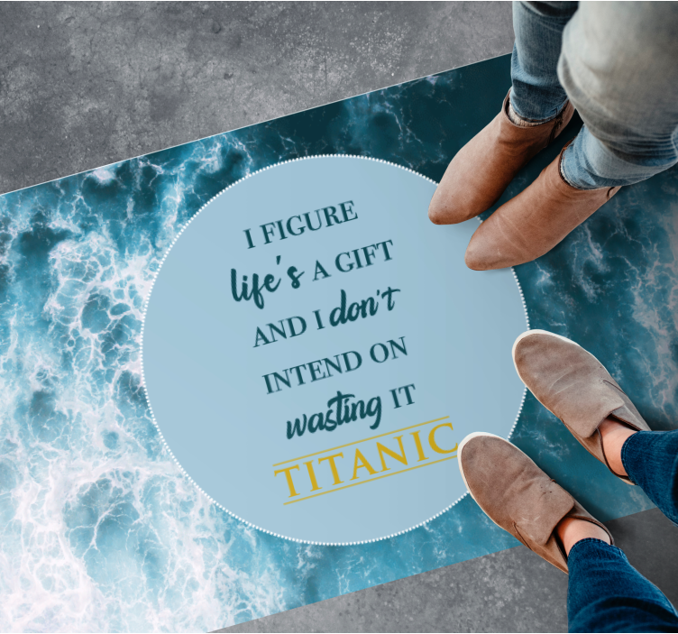 Alfombra vinílica frase la vida es un regalo - TenVinilo