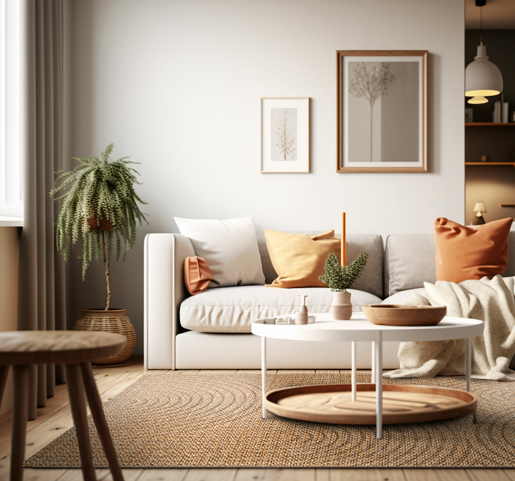 Alfombra de vinilo geométrica arcos de efecto tejido - TenVinilo