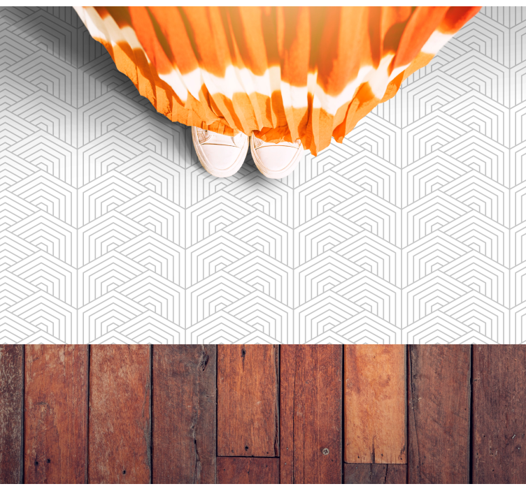 Alfombra vinílica geométrica patrón hexagonal gris - TenVinilo