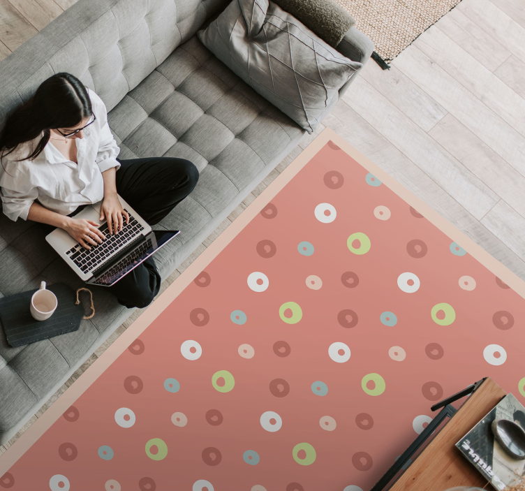 Alfombra vinílica salón patrón de puntos abstracto - TenVinilo