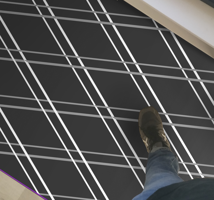 Alfombra vinílica geométrica patrones de líneas geométricas - TenVinilo