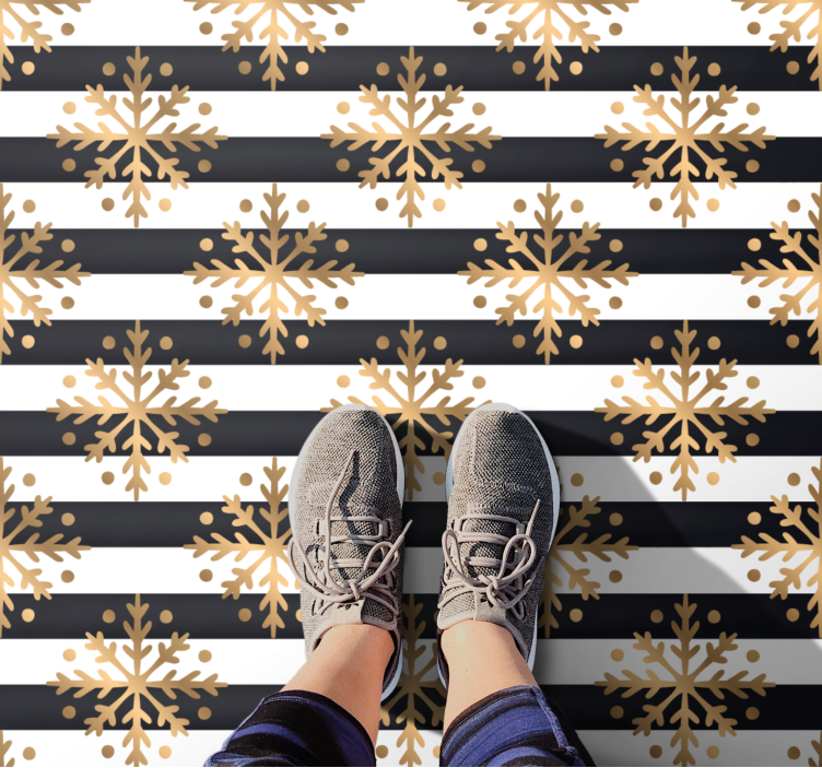 Alfombra vinílica navidad elegante patrón de copo de nieve - TenVinilo