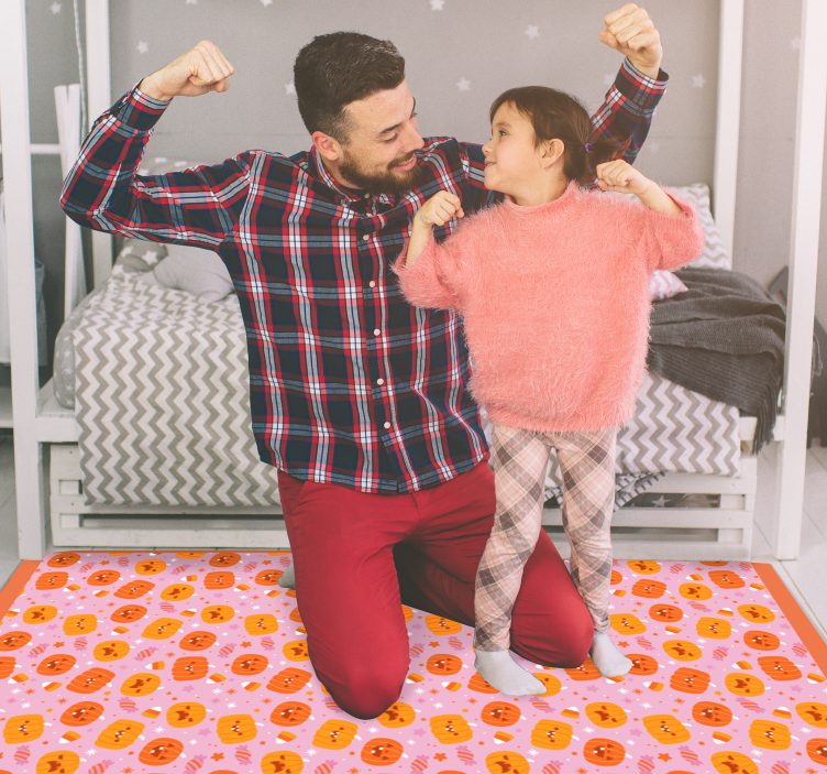 Alfombra vinílica Halloween motivo de calabaza - TenVinilo