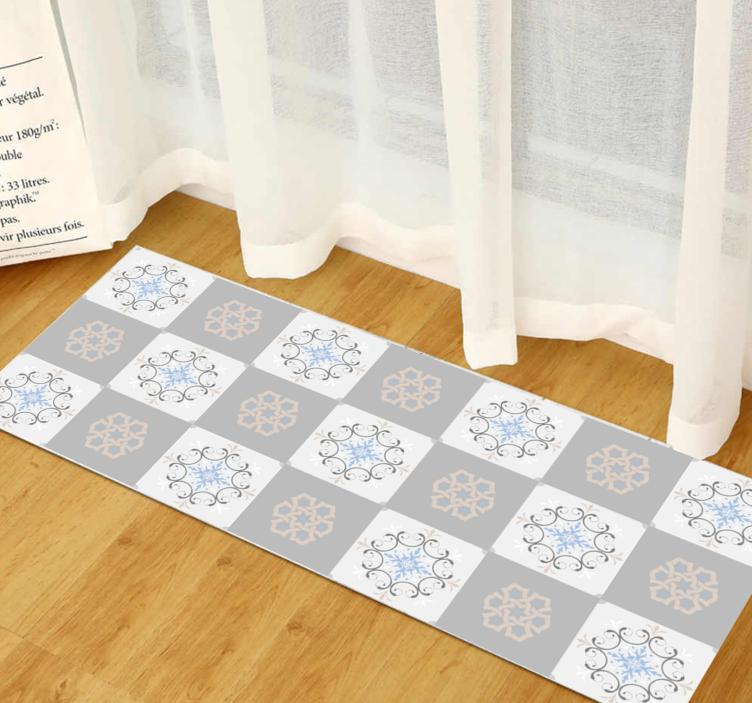 Alfombra vinílica hidráulica de baldosas texturizadas - TenVinilo