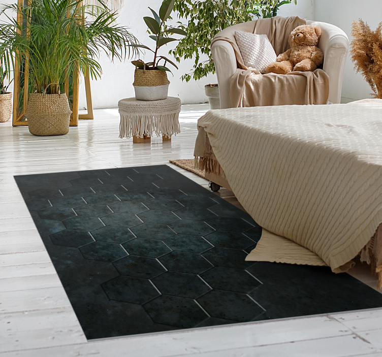 Alfombra vinílica hidráulica patrón hexagonal - TenVinilo