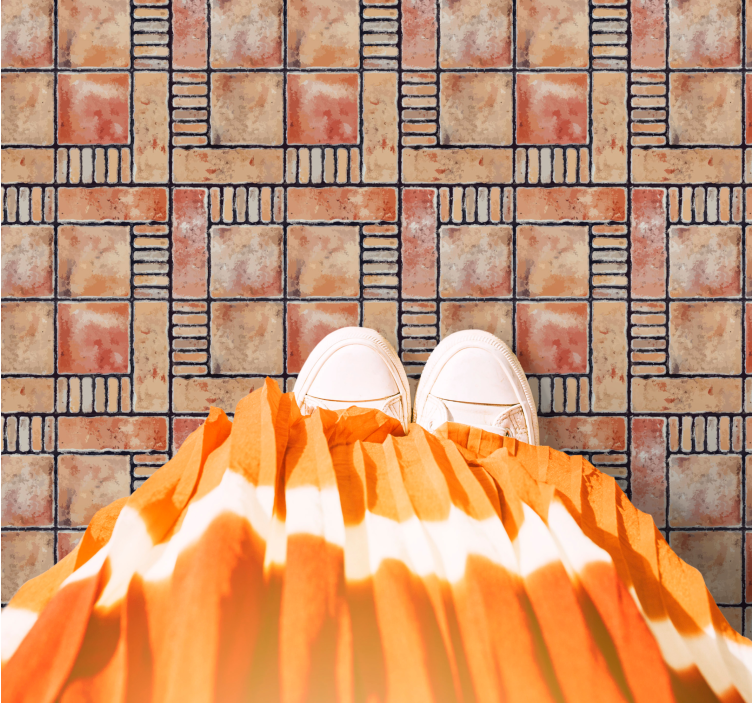 Alfombra vinílica hidráulica patrones entrecruzados - TenVinilo