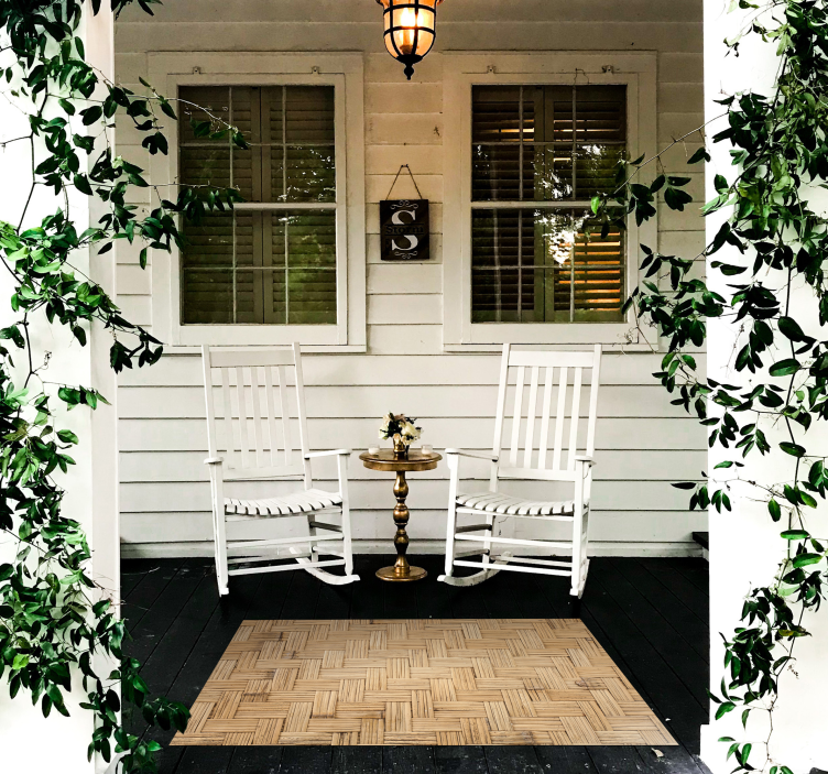 Alfombra vinílica imitación madera patrón de parquet - TenVinilo