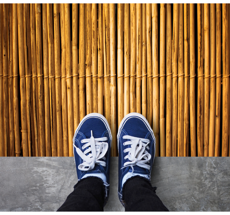 Alfombra vinílica imitación efecto de textura de bambú - TenVinilo