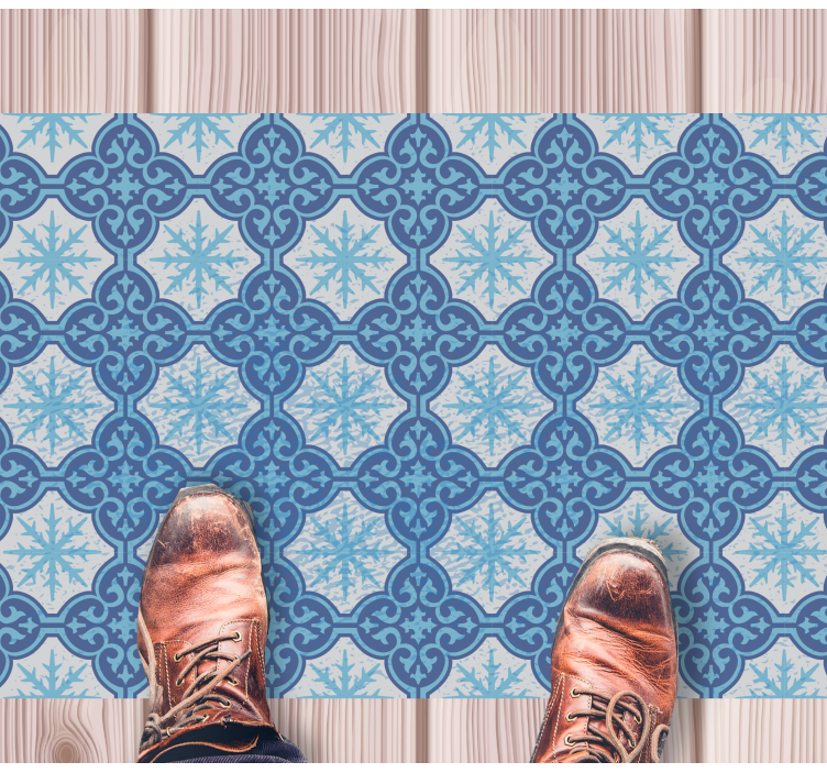 Alfombra vinílica hidráulica emblema de copo de nieve - TenVinilo