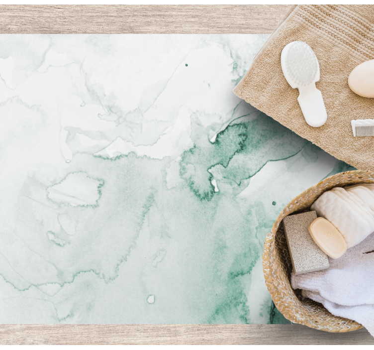Alfombra vinílica imitación mármol remolino verde suave - TenVinilo