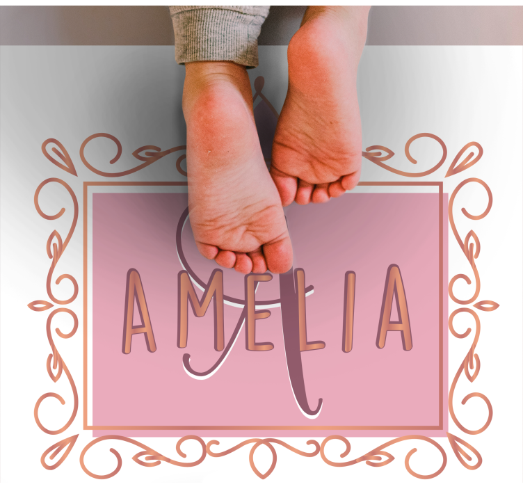 Alfombra vinílica infantil corona de princesa personalizada - TenVinilo