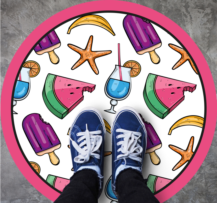 Alfombra vinílica infantil delicias coloridas de verano - TenVinilo