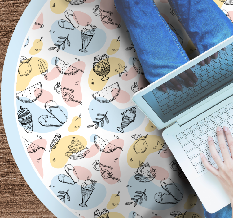 Alfombra vinílica infantil deliciosa colección de dulces - TenVinilo