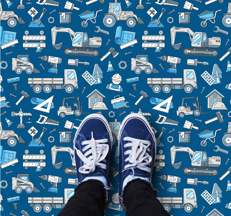 Alfombra vinílica infantil estampado de herramientas - TenVinilo