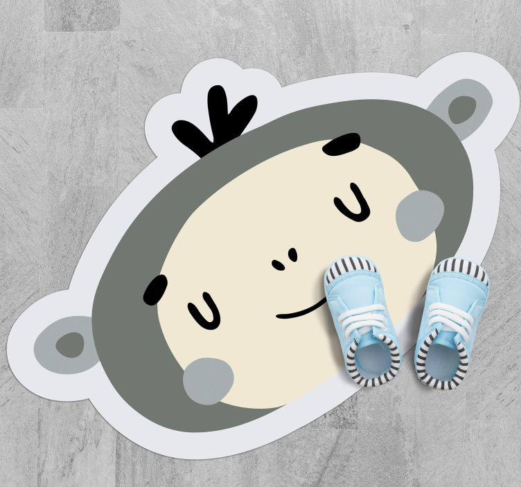 Alfombra vinílica bebé cara de mono nórdico - TenVinilo